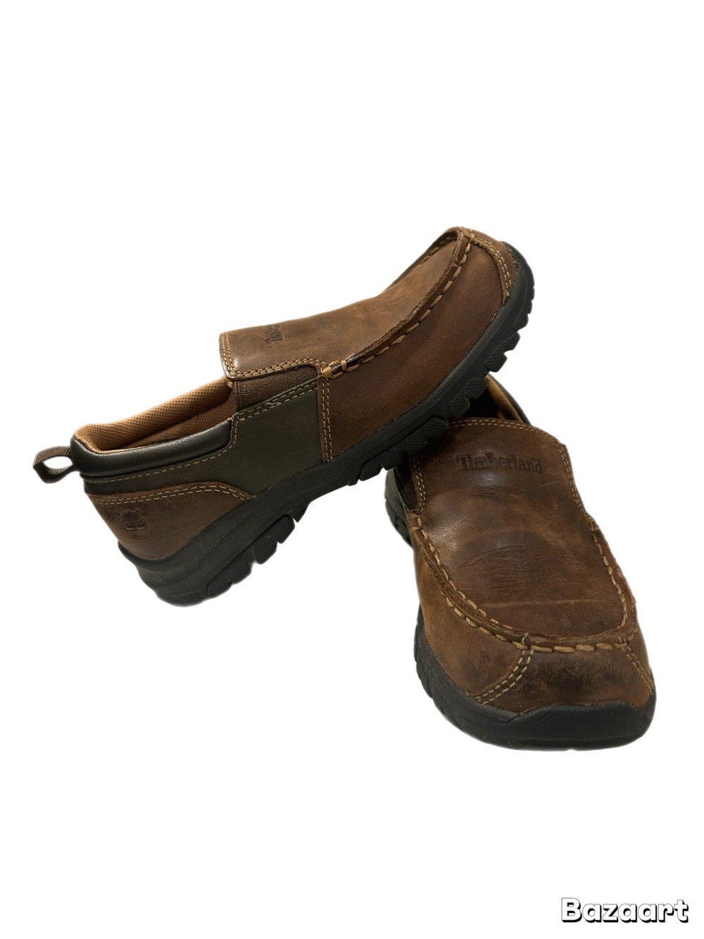 Timberland Discovery Pass Boys Slip-On Loafers | Brown Leather | Size 12